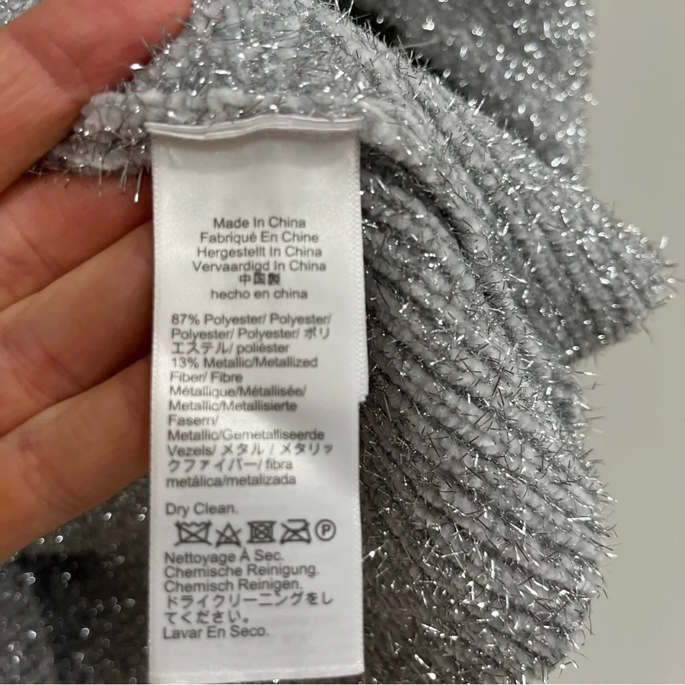 J.Crew Relaxed Crewneck Sweater in Metallic Brushed Yarn Silver New YearvSmall